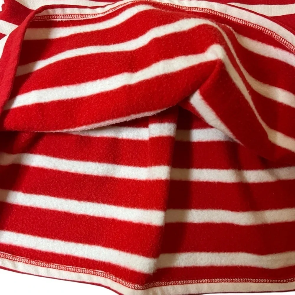 Gymboree | Kids Holiday Holly Berry Red Candy Cane Striped Fleece Dress -Size 3T
